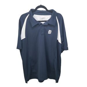 Detroit Mens Sz XL Blue Solid Short Sleeve Polo Shirt